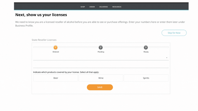 Adding a license from sign up