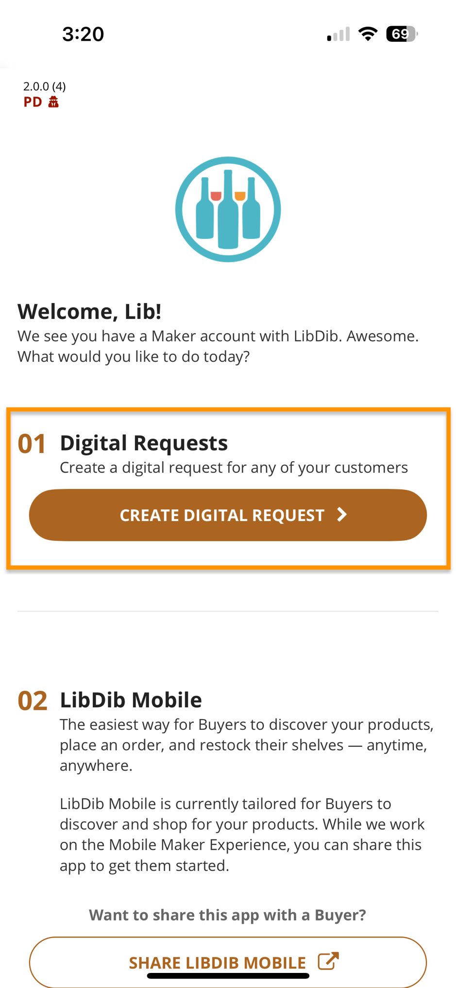 How to place a Digital Request on the LibDib Mobile App